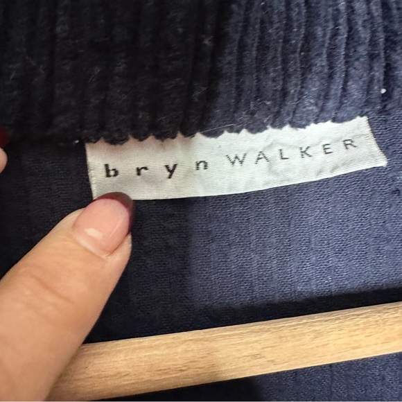 Bryn Walker | Navy Blue Button Down Corduroy Blazer Jacket Shacket Size Large - Picture 6 of 7